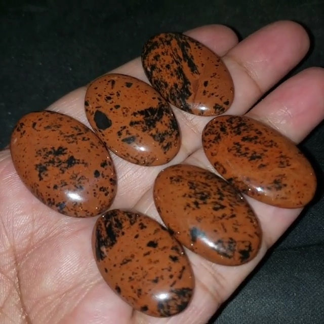 Natural Mahogany Obsidian Cabochons