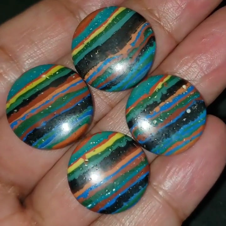 Rainbow Calsilica 20mm Round Cabochons