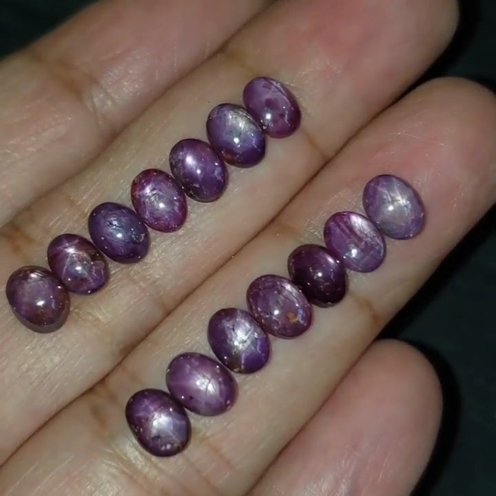 Natural Star Ruby Cabochons 7x5mm each