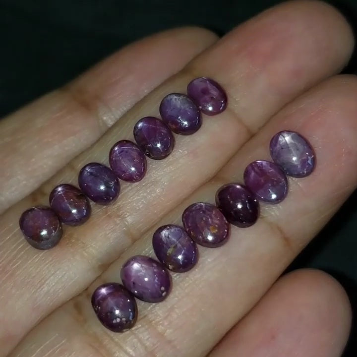 Natural Star Ruby Cabochons 7x5mm each