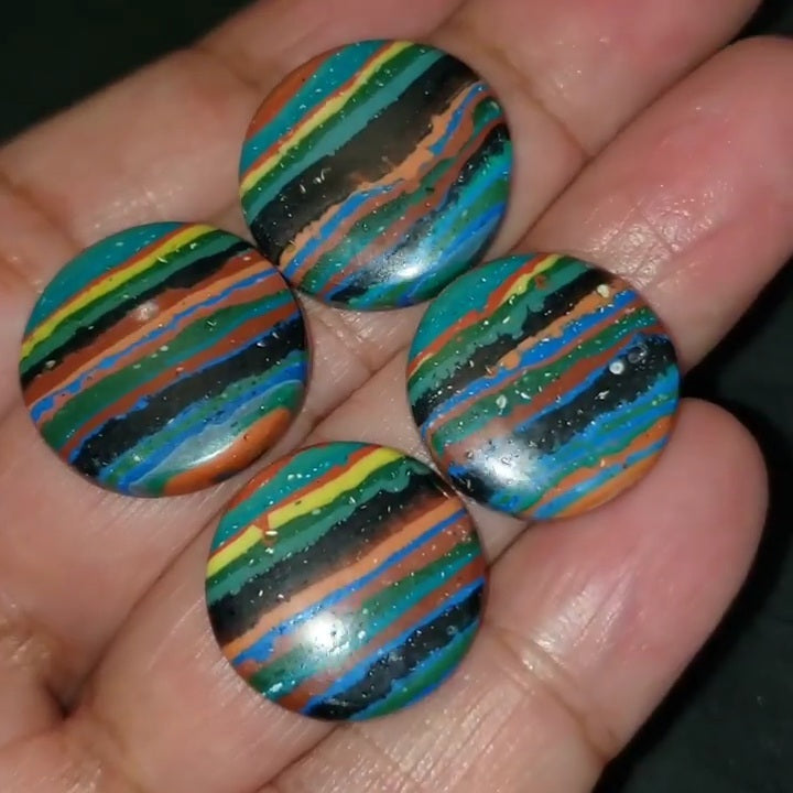 Rainbow Calsilica 20mm Round Cabochons