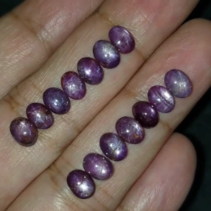 Natural Star Ruby Cabochons 7x5mm each