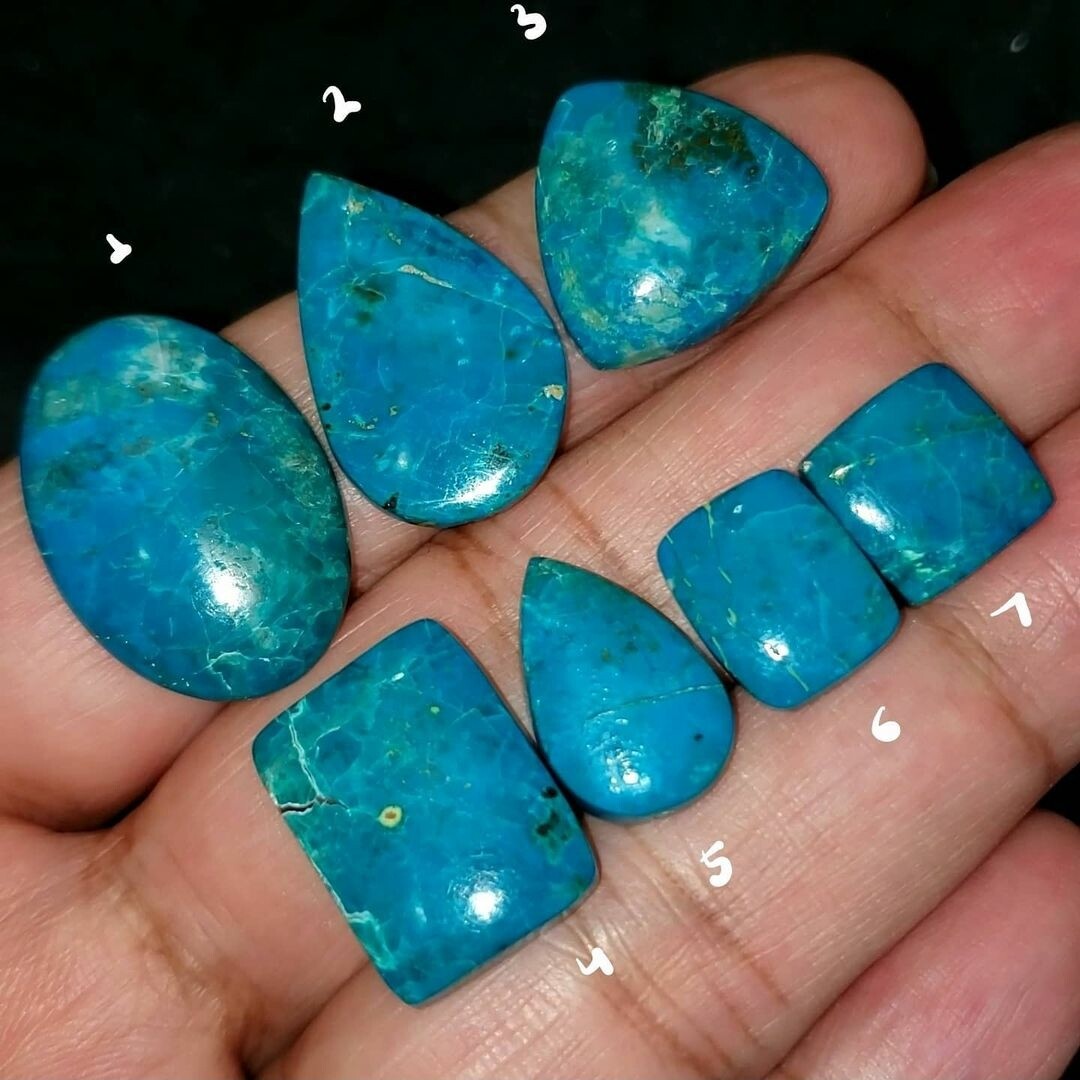 Natural Chrysocolla Cabochon Length range is 11 to 25mm