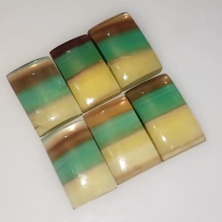 Natural MULTI-Color Fluorite Rectangle Cabochon Length range is 22 to 24mm