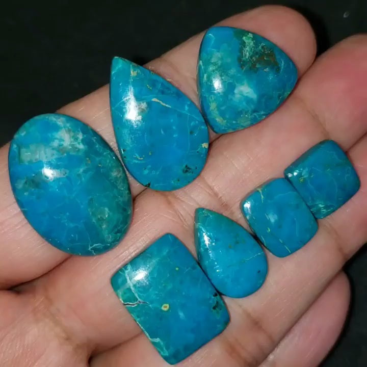 Natural Chrysocolla Cabochon Length range is 11 to 25mm