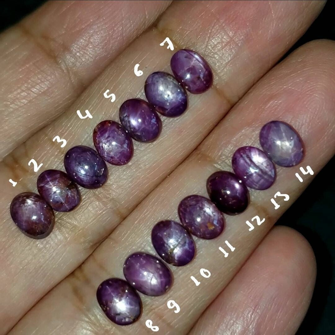 Natural Star Ruby Cabochons 7x5mm each