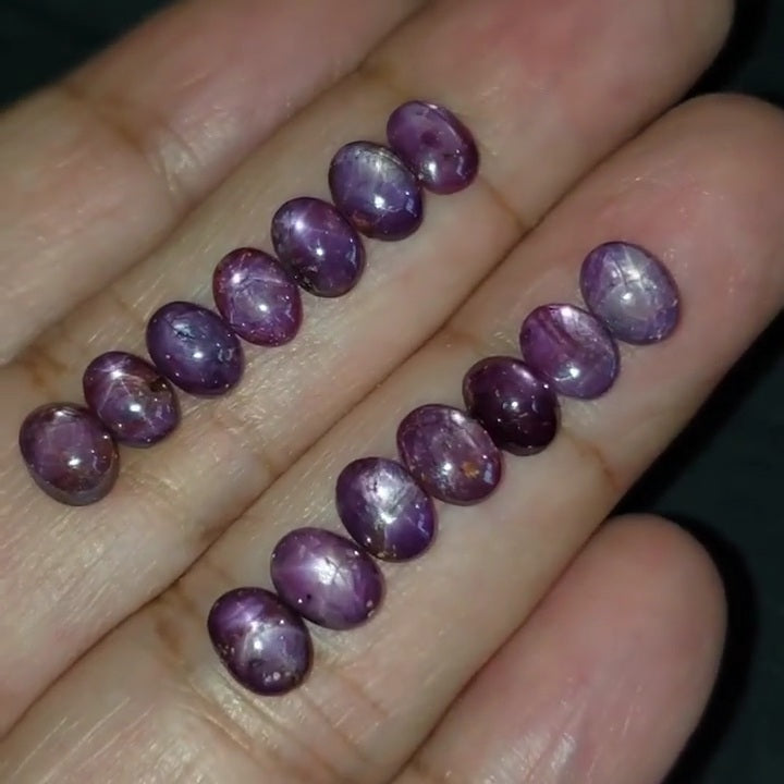 Natural Star Ruby Cabochons 7x5mm each