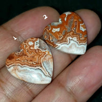 Thumbnail for Natural Rosetta Jasper Heart Cabochons Lengths are approx 20mm each