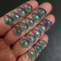 Thumbnail for Natural FINE Greenish Blue Fluorite Cabochon 14x10mm each