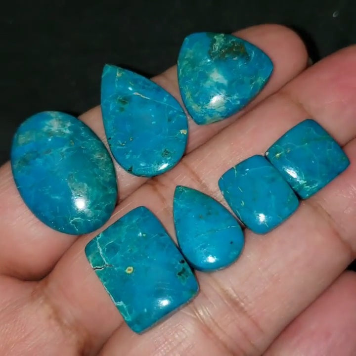 Natural Chrysocolla Cabochon Length range is 11 to 25mm