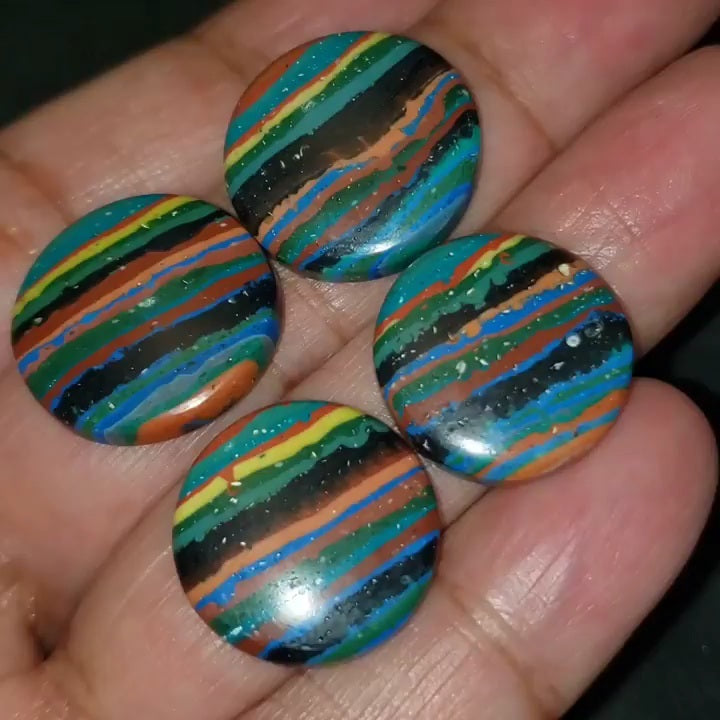 Rainbow Calsilica 20mm Round Cabochons