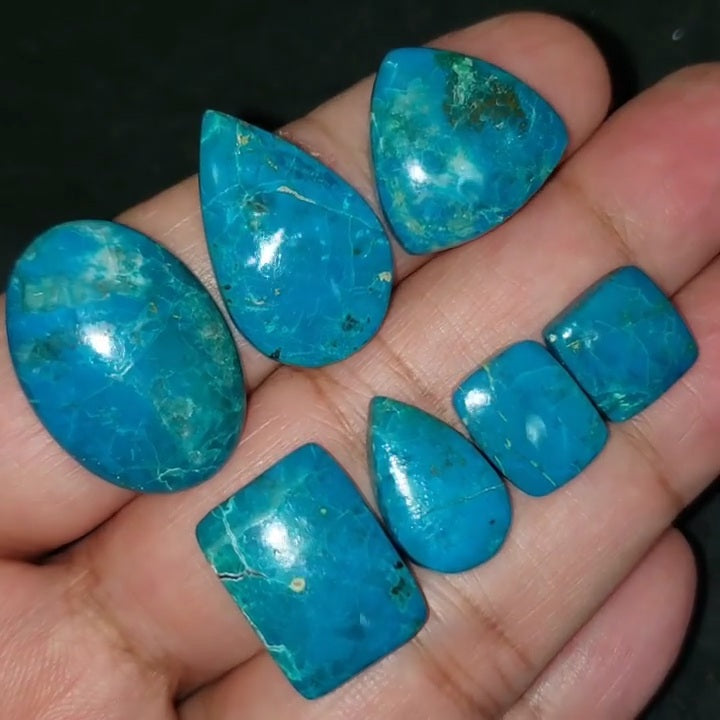 Natural Chrysocolla Cabochon Length range is 11 to 25mm