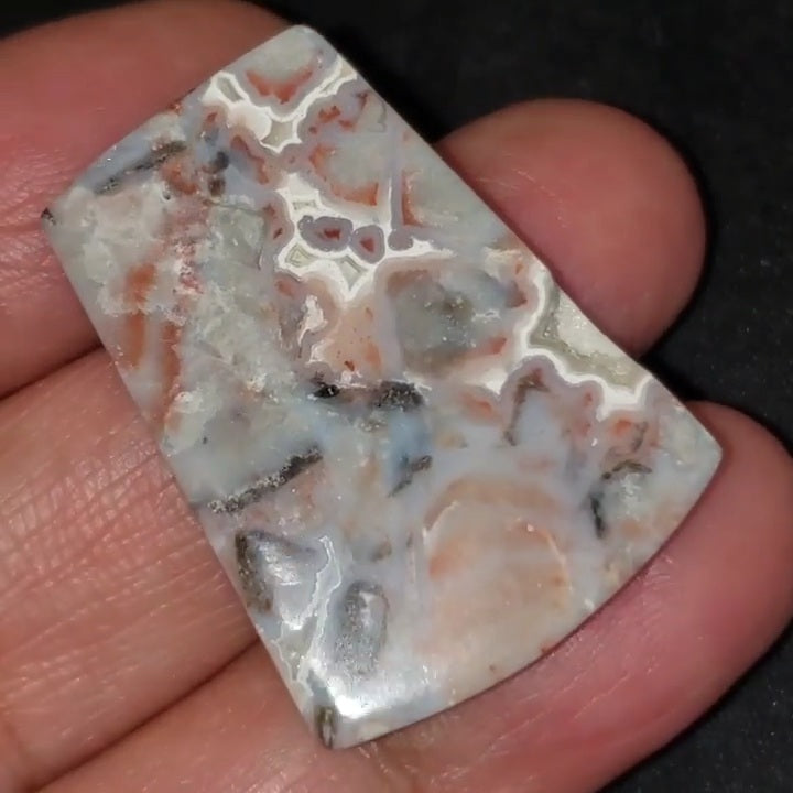 Natural Australian Crazy Lace Agate Cabochon 33x24mm