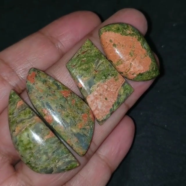 Natural Unakite Cabochons