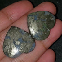 Thumbnail for Natural Marcasite Heart Cabochons