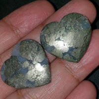 Thumbnail for Natural Marcasite Heart Cabochons