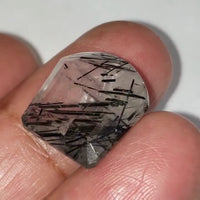 Thumbnail for ​Natural Black Rutile Quartz Faceted. 17x16mm