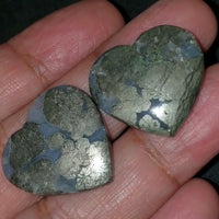 Thumbnail for Natural Marcasite Heart Cabochons