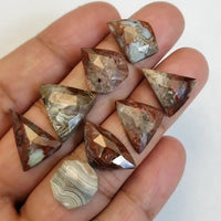 Thumbnail for ​Natural Crazy Lace Agate Agate Rose Cut Cabochons