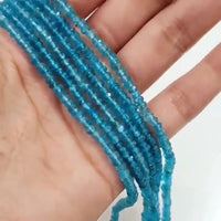 Thumbnail for SPARKLING! Faceted Natural Neon Apatite Roundel Bead Strand Strands are approx. 6.5 inch each in length. Bead size approx. 2 - 3.5mm each