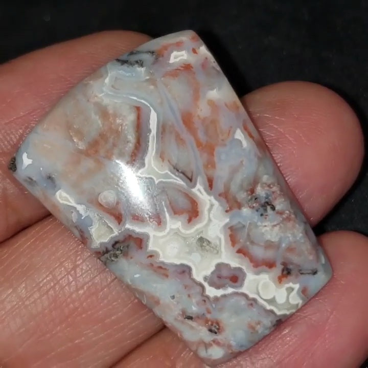 Natural Australian Crazy Lace Agate Cabochon 33x24mm