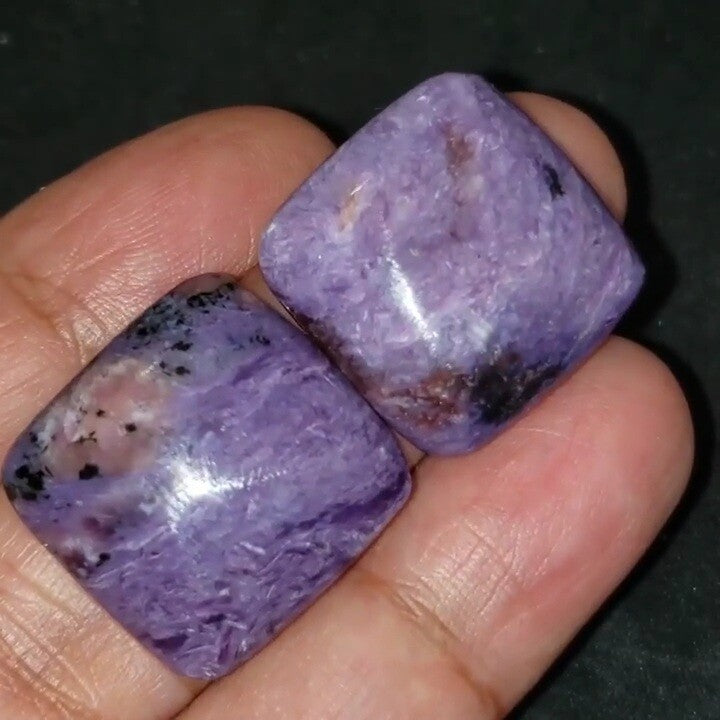 Natural Russian Charoite Cabochon Approx 22x22mm each