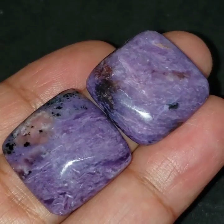 Natural Russian Charoite Cabochon Approx 22x22mm each