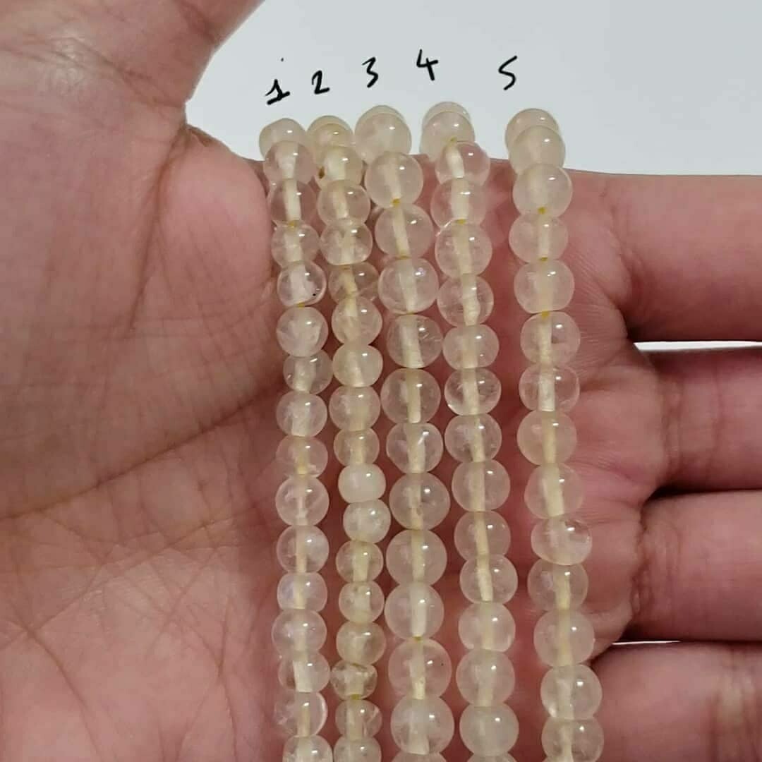 Natural Light Yellow Citrine ROUND Bead Strand Strands are approx. 6.5inch each in length