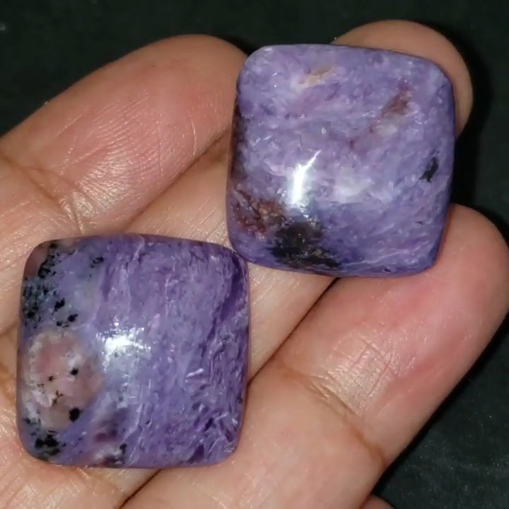 Natural Russian Charoite Cabochon Approx 22x22mm each