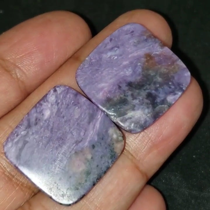 Natural Russian Charoite Cabochon Approx 22x22mm each