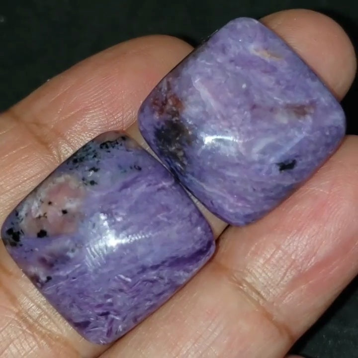 Natural Russian Charoite Cabochon Approx 22x22mm each