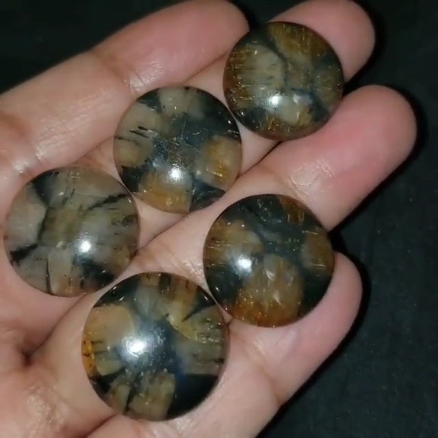 Natural Chiastolite/Andalusite Cross Stone Cabochon Size range is 20 to 22mm