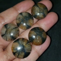 Thumbnail for Natural Chiastolite/Andalusite Cross Stone Cabochon Size range is 20 to 22mm