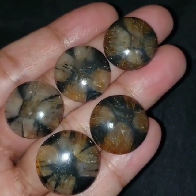 Natural Chiastolite/Andalusite Cross Stone Cabochon Size range is 20 to 22mm