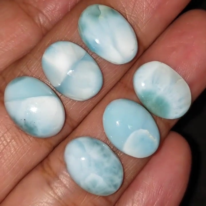 Natural Caribbean Larimar Cabochon 14x10mm each