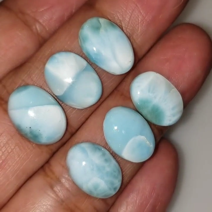 Natural Caribbean Larimar Cabochon 14x10mm each