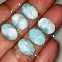 Thumbnail for Natural Caribbean Larimar Cabochon 14x10mm each