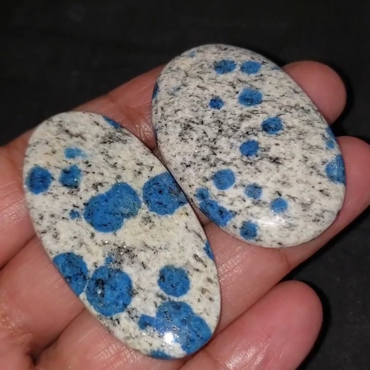 Natural K2 Blue Jasper DRILLED Pendant Beads