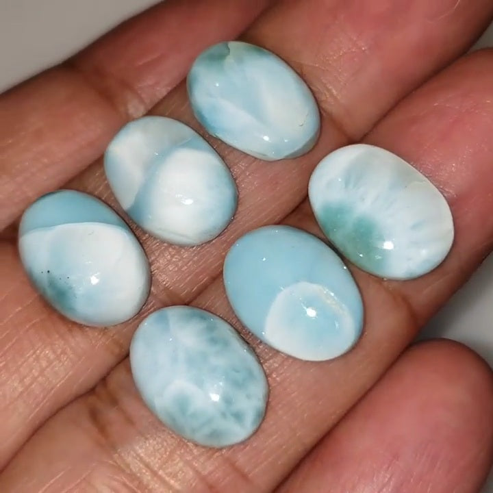 Natural Caribbean Larimar Cabochon 14x10mm each