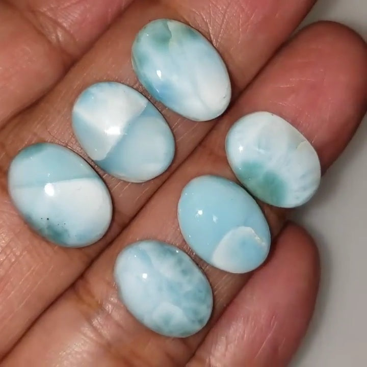 Natural Caribbean Larimar Cabochon 14x10mm each