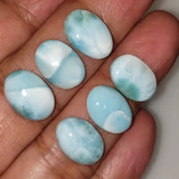 Thumbnail for Natural Caribbean Larimar Cabochon 14x10mm each