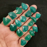 Thumbnail for Natural Green Onyx Rose Cut Flat base Cabochon