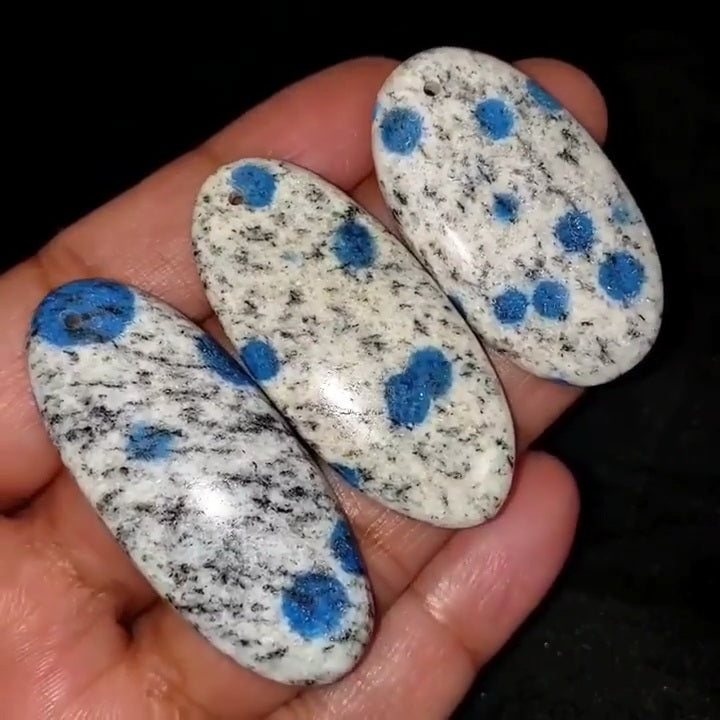 Natural K2 Blue Jasper DRILLED Pendant Beads Length range is 42 to 52mm