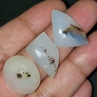 Thumbnail for Natural Dendritic Quartz Rose Cut Flat Base Cabochon