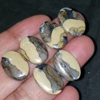 Thumbnail for RARE! Natural Galena in Schalenblende Cabochon Pairs