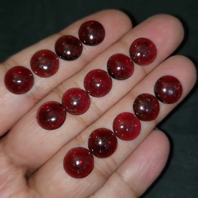 Natural DEEP RED Garnet 10mm Cabochons