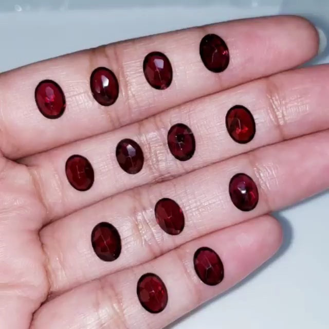 Natural Deep Red OVAL garnet faceted 7x5MM