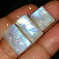 Thumbnail for Natural Rainbow Moonstone Cabochons Length range is 14 to 20mm