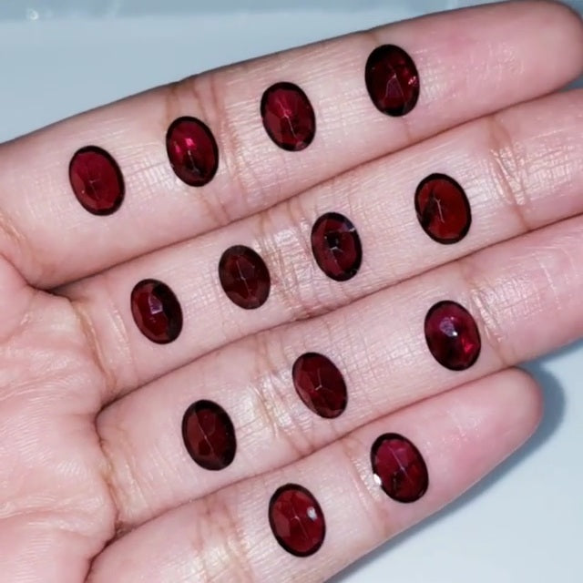 Natural Deep Red OVAL garnet faceted 7x5MM