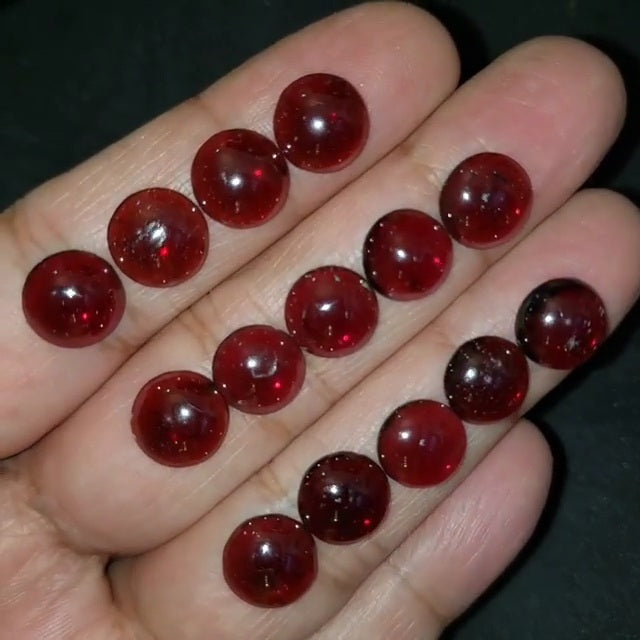 Natural DEEP RED Garnet 10mm Cabochons